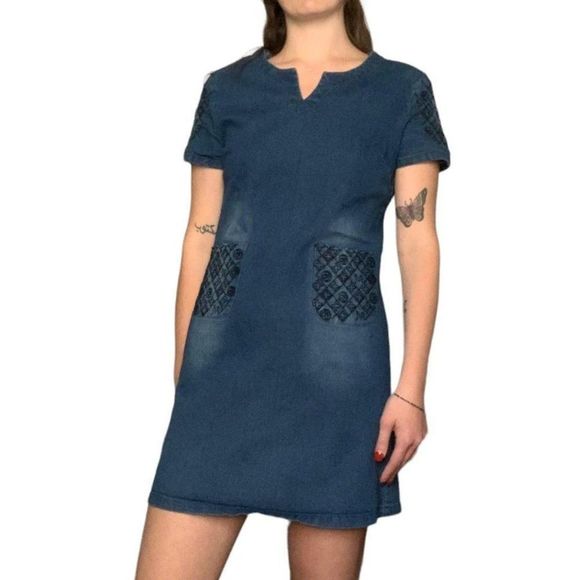 DENIM MINI DRESS - Picture 3 of 4